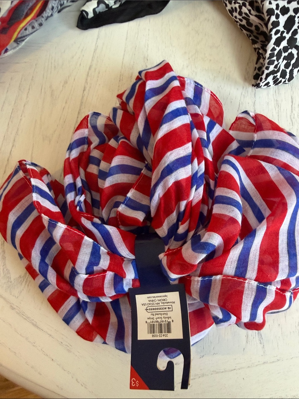Assorted Mixed Pattern Scarves - Stripes, Leopard, Floral & Beaded - Picture 5 of 10